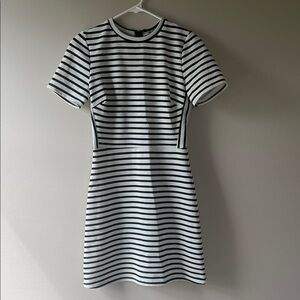 Soprano Black and White Striped Mini Dress